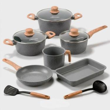 Imagem de Jogo de Panelas Revestimento Ceramica Indução 8 peças Extream Hakone G