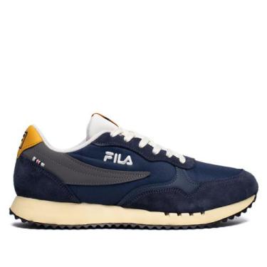Imagem de Tênis Masculino Fila Euro Jogger Vintage 90' Marinho/Bege, Marinho, 41