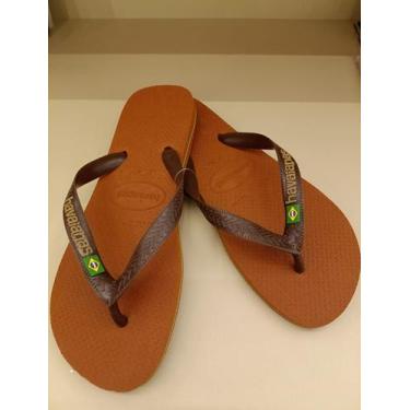 Imagem de Chinelo havainas brasil logo original - Havaianas, Marrom, 39/40 