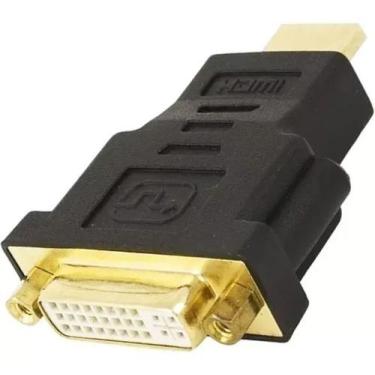 Imagem de Adaptador Hdmi Macho X Dvi-d Fêmea 24+5 Conectores Banhados - GLOBAL