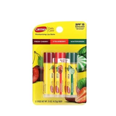 Imagem de Carmex Lip Balm com Sabores em Bastão kit com 3 SPF 15 