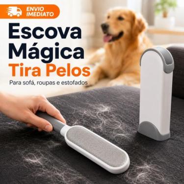 Imagem de Escova Mágica Removedora De Pelos Pet Cachorro Gato Sofá Roupas Com Ba