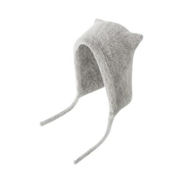 Imagem de Gorro De Inverno Em Veludo De Mink Com Orelhas De Urso Para Mulheres E
