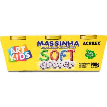 Imagem de Massa para Modelar SOFT Glitter 150G 6CORES Caixa - Acrilex
