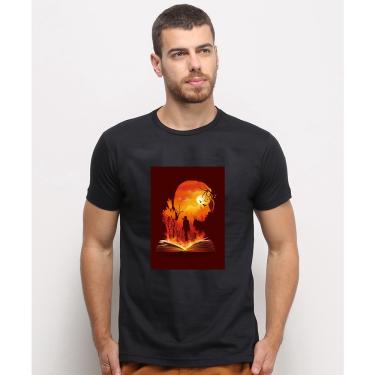 Imagem de Camiseta masculina Preta algodao Lara Croft Tomb Raider Sombra Arte