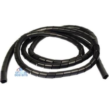 Imagem de Fita Espiral 1/2 12,00mm Organizador de Fios e Cabos - Preto - Metro