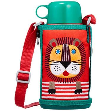 Imagem de Garrafa de água Tiger 600 ml com copo de beber direto 2 formas de garrafa de aço inoxidável com bolsa Sahara Colobocle Leão MBR - B 06 G - RL Tiger