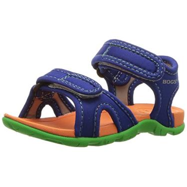 Imagem de BOGS Sandália aquática esportiva esportiva Whitefish para meninos e meninas, Azul liso, 18
