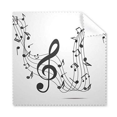 Imagem de Flappg Pano de limpeza de notas musicais preto, 5 peças