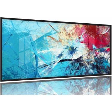 Imagem de Quadro Decorativo Abstrato Azul Vermelho 130x60 Moldura Preta 2x2