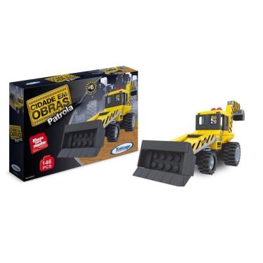 Imagem de Blocos De Montar Cidade Em Obras Patrola 146 Peças