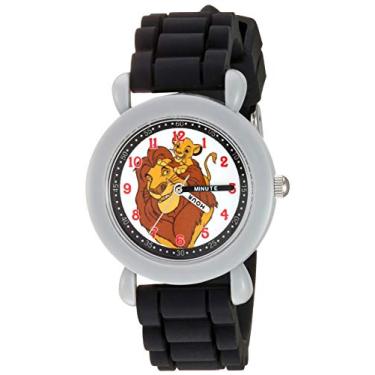Imagem de Disney Relógio analógico de quartzo com pulseira de silicone, preto, 16 (modelo: WDS000759)