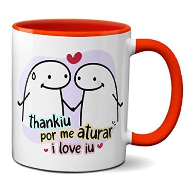 Imagem de Caneca Flork Namorados Fofos Thankiu Por Me Aturar I Love Iu (Vermelha)