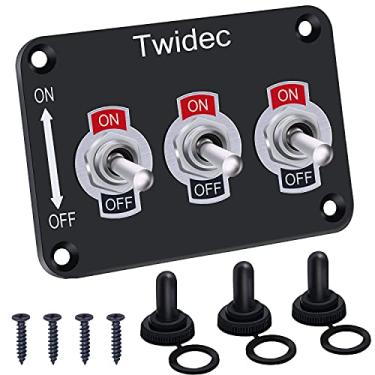Imagem de Twidec Painel De Metal Do Interruptor De Alternância Do Balancim De 3Grupos Com 16A 250V Ac 12V Dc Spst 2 Posição 2 Pinos Na Placa E Tampa Impermeável Da Tampa Da Bota Ten-1021-B101-Bmz