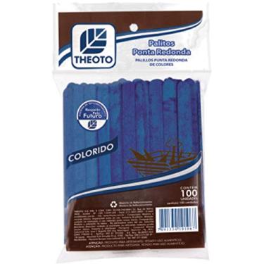Imagem de Theoto 51084 Palito de Madeira para Sorvete Ponta Redonda, Multicolor