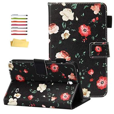 Imagem de UUcovers Capa para tablet Samsung Galaxy Tab 4 7.0 e Nook 7 polegadas 2014 (SM-T230NU/T230/T231/T235), com suporte para lápis, bolso para cartão, carteira magnética de couro PU, capa traseira de TPU