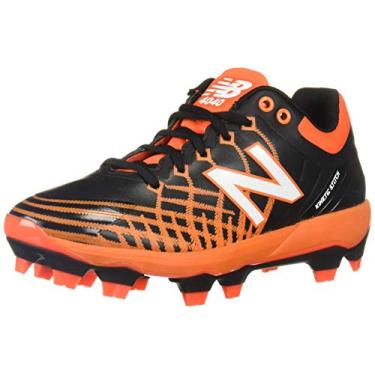 Imagem de New Balance Tênis de beisebol masculino 4040 V5 TPU moldado, Preto/laranja, 16