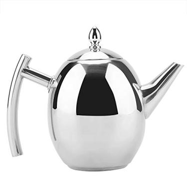 Imagem de Fdit Newness Bule de aço inoxidável polido com infusor removível Bule de café e chá Blooming e folhas soltas e saquinhos de chá (1500ML)