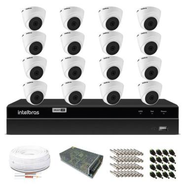 Imagem de Kit Monitoramento Intelbras Com 16 Câmeras De Segurança Dome 720P