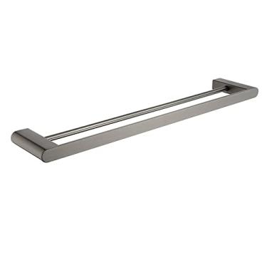 Imagem de Barra de toalha dupla de aço inoxidável montada na parede toalheiro preto escovado ouro acessórios para porta-toalha de banheiro ouro rosa, barra de toalha dupla RG