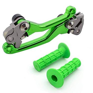 Imagem de Krace CNC Motorcross Conjunto de alavancas de embreagem de freio pivô para bicicleta de sujeira adequado para Kawasaki KX65 KX85 2001-2018 c/ 22 mm de borracha