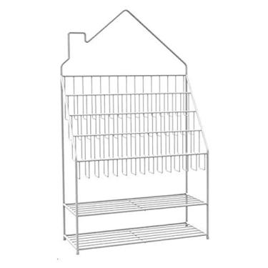 Imagem de KIZQYN Estante de livros infantis suporte de exibição prateleira de armazenamento de metal rack de armazenamento doméstico, design de casa pequena, L 23,6" × D 24,85" × H 40" estante de livros (cor: dourado)