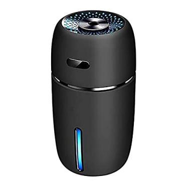 Imagem de REJOON umidificador mini umidificador de ar carro aroma óleo essencial 200ml difusor casa usb névoa maker led acessórios lâmpada noturna quarto azul (cor: preto)