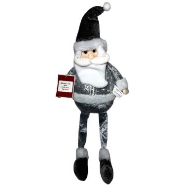 Imagem de Boneco Papai Noel Prata Prateado Luxo - Decoração Enfeite De Natal Natalino – Wms