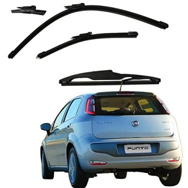 Imagem de Shop-Vision Kit Completo Original de Limpadores de Para-Brisa Ponto 2007 a 2017, 3 Peças, Silicone, Ajuste Específico do Veículo, Fiat Punto 2007 a 2017