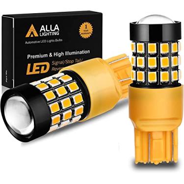 Imagem de Alla Lighting Lâmpadas de freio LED 7440 7443 recentemente atualizadas, cauda e seta (amarelo âmbar)