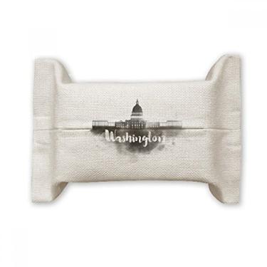 Imagem de Washington America Landmark Ink City, suporte de capa de papel para lenços faciais, saco de linho de algodão