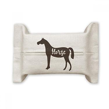 Imagem de Bolsa de linho de algodão para lenços faciais de animais em preto e branco