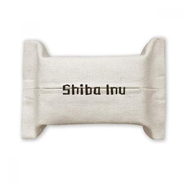 Imagem de Bolsa de linho de algodão para lenços faciais Shiba Inu