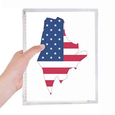 Imagem de Maine Mapa dos EUA Listras Bandeira Formato Caderno Folhas Soltas Diário Recarregável Diário Papelaria