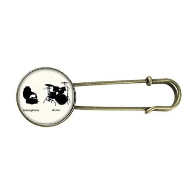 Imagem de Kit de bateria de música musical padrão energético retrô broche de metal clipe joia