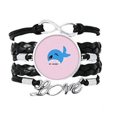 Imagem de OFFbb-USA Shark Predators Hunt Art Deco Presente Fashion Pulseira Amor Acessório de Couro Trançado Corda Pulseira Presente