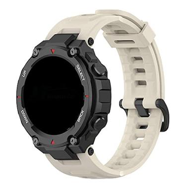 Imagem de Pulseira de Silicone compatível com Amazfit Sport T-Rex A1919 A1918 - Marca LTIMPORTS (Beige)