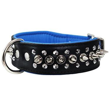 Imagem de Coleira para cachorro Dogs My Love de couro genuíno com pontas pontiagudas de 4,5 cm de larguraDogs My Love 12-14.5" Neck; 1.75" Wide multicor Z-996/A-1.5