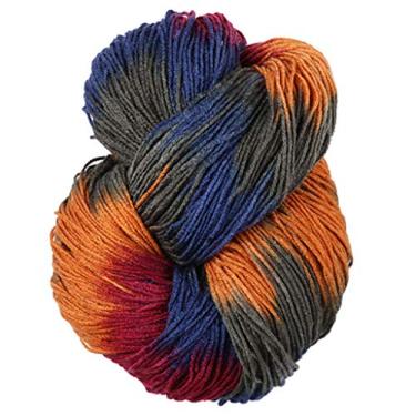 Imagem de SANGHAI Fio de tricô 50g/novelo colorido misturado fio de tricô acrílico tingido à mão fio de crochê C