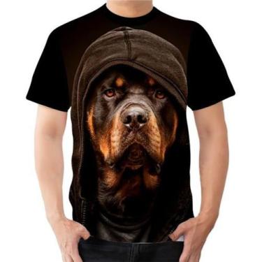 Imagem de Camiseta Camisa Cachorro Cão Raça Rottweiler Bravo Sério - Estilo Vizu