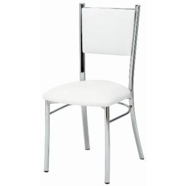 Imagem de Cadeira Estofada Material Sintético Branco 12248 - Sun House