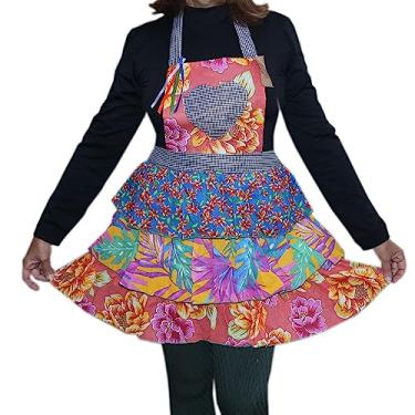 Imagem de Festa Junina Fantasia Avental de Retalhos - Modelo Adulto Estampas Sortidas