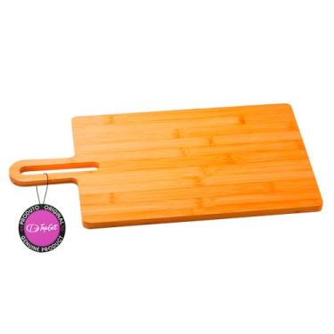 Imagem de Tábua de Aperitivos em Bambu 45x24cm Retangular Eco Taste TopGet (Natural)