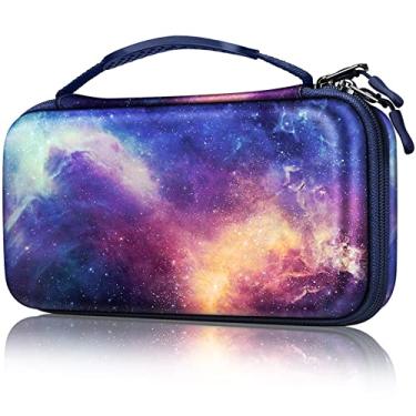 Imagem de Fintie Estojo de transporte para Nintendo Switch OLED modelo 7"/Switch 6,2", bolsa de armazenamento portátil com 10 compartimentos para cartas de jogo e bolso interno para console Switch Joy-Con, Ga
