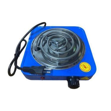 Imagem de Fogao Fogareiro Eletrico 1000W 1 Boca Portatil 110V Azul