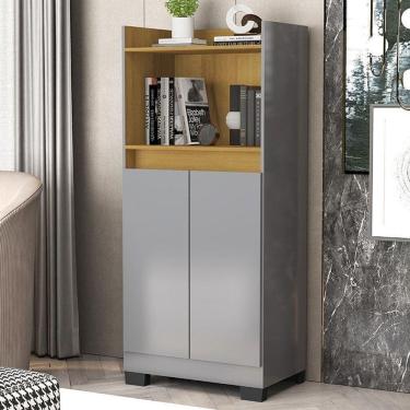 Imagem de Aparador Buffet Sala Duque 2 Portas Onix/mel Onix/mel