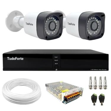 Imagem de Kit 2 Câmeras Bullet Tudo Forte TF 2020 B Full HD 1080p com Visão Noturna 20M Proteção IP66 + DVR Tudo Forte TFHDX 3304 4 Canais