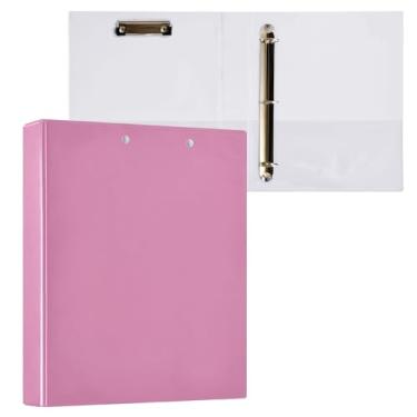 Imagem de Fichário de flamingo com 3 anéis redondos de 3 cm com 3 bolsos internos, fichário de caderno para trabalho, escola, escritório, 1 pacote