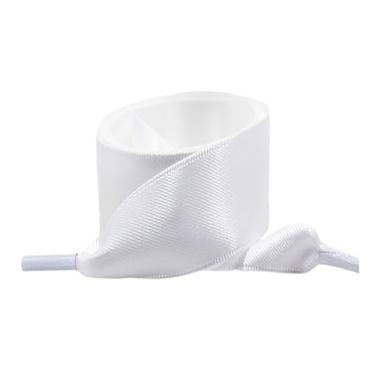 Imagem de Silk Flat Ribbons Sneakers Laces Wedding Unisex Suitable Satin Ided Polyester Smooth Women Candy Shoe ShoeLace (Color : White, Size : 120cm)