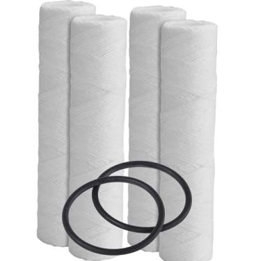 Imagem de F4Y – Cartuchos de filtro de água de corda compatíveis com modelos FXWSC, GXWH04F, GXWH20S – Remove mau gosto e odor – Cartucho de filtro de substituição para toda a casa – 25,4 cm x 6,3 cm (pacote